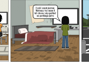 Komiks Kacpra Pędzisza z klasy 6f - "Nie ufaj osobom poznanym w sieci"